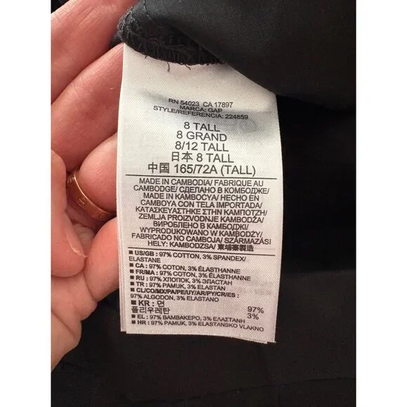 Gap NWT Tailored Stretch Classic Career Shorts in Black Size 8 Tall - Picture 8 of 12